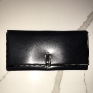 COACH REAL LEATHER RED LINED INNER ZIPPERED CLASP CLOSE NWOT WALLET